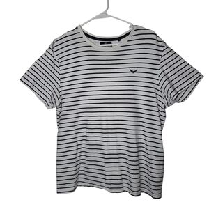 Reserved Men's Black and White Striped Tee